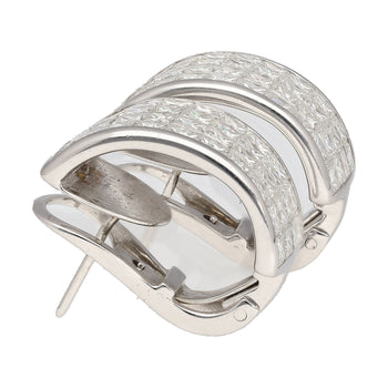 8.82 CTTW Princess Cut Natural Diamond Clip On Earrings in 18K White Gold – Assay Jewelers