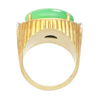 Bague en jadeite Fei Cui de type A, jade et diamant, en or 18K texturé, 9,40 carats – Assay Jewelers