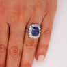 AGL Cert. 5 Carat Ceylon Blue Sapphire Art Deco Era Platinum Diamond Ring