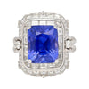 AGL-zertifizierter 10,10 ct No Heat Ceylon Blue Saphir Diamant Ring