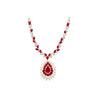 AGL Certified 22 Carat Pear Cut Burma Ruby and Diamond Chandelier Necklace