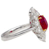 AGL Certify 3.04ct Pigeon Blood Ruby with Diamond Halo Ring