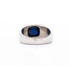 AGL Certified 3.5 Carat No Heat Blue Sapphire Platinum Mens Ring