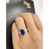 AGL Certified 4.49ct Burma Blue Sapphire Diamond 3-Stone Ring