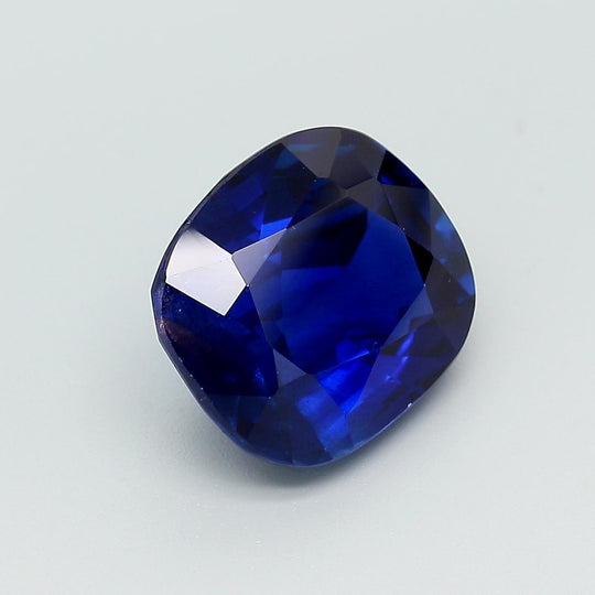 AGL Certified 5.75 Carat Burma No Heat Cushion Blue Sapphire and Diamond Ring