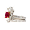 AGL Certified 8 Carat No Heat Kashmir Sapphire, Burma Ruby, & Diamond Stack Ring