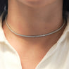 Adjustable 5 Carat Lab Grown Diamond Tennis Choker Necklace