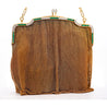 Antique Art Deco 18K Gold Mesh Evening Bag With Emerald and Diamond Frame