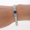 Antique Art Deco Platinum Filigree Blue Sapphire & Diamond Bracelet