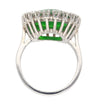 Antique Jadeite Jade & Diamond Halo Platinum 900 Statement Ring