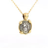 Antique Larissa Greek Coin in 18K Gold Frame Pendant