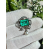 Antique Victorian Colombian Emerald, Pearl, & Old Mine Diamond Pendant Circa 1880