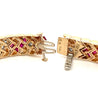 Art Deco 14K Gold Ruby and Diamond Bracelet Link Bracelet