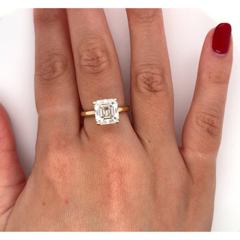 As Grown 4.01 Carat Asscher Cut Lab Grown Diamond Solitaire 14k Gold Ring – Assay Jewelers