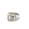 Bezel Set 2 Carat Emerald Cut Lab grown Diamond Ring in 14K White Gold