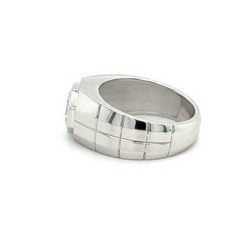 Bague solitaire à serti clos, diamant CVD de laboratoire octogonal 3 carats pour homme en platine – Assay Jewelers