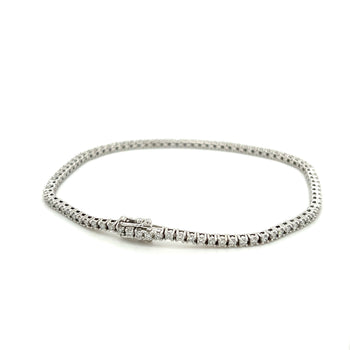 Box Chain Natural Diamond Tennis Bracelet in 14k white gold – Assay Jewelers