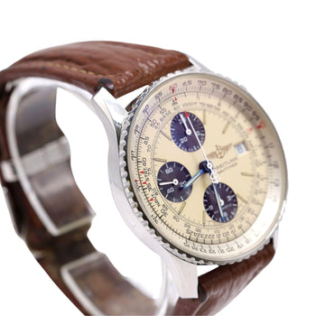 Breitling Old Navitimer A13022 Stainless Steel Champagne Dial Chronograph Watch – Assay Jewelers