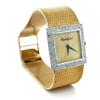 Bueche Girod Mens Square Watch in 18k gold & Diamond Bezel – Assay Jewelers