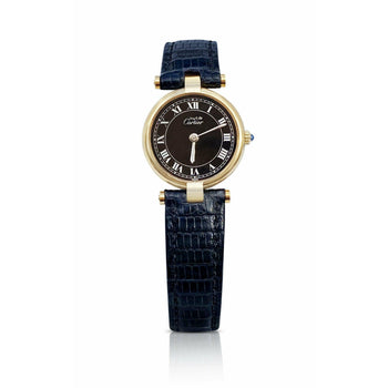 Montre Bullon' Cartier avec bracelet en cuir et revêtement en vermeil doré. – Assay Jewelers
