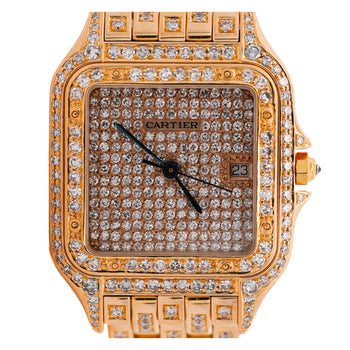 Cartier Panthere Full Factory Diamond 27mm 18K Gold Watch Ref 008133 – Assay Jewelers