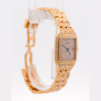Cartier Panthere Full Factory Diamond 27mm 18K Gold Watch Ref 008133 – Assay Jewelers