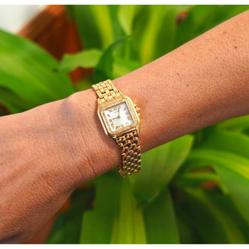 Cartier Panthere MOP 22mm Ref. 1280 2 Factory Diamond Bezel Watch in 18K Yellow Gold – Assay Jewelers