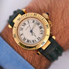 Cartier Pasha 1035 Automatic Watch 18K Gold Ivory Dial Alligator Strap 35mm