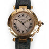 Cartier Pasha 1035 Automatic Watch 18K Gold Ivory Dial Alligator Strap 35mm