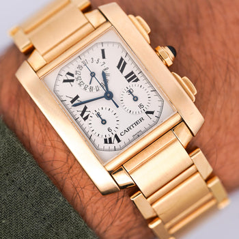 Cartier Tank Française 1830 Chronograph 18K Gold Watch – Assay Jewelers