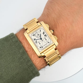 Cartier Tank Française 1830 Chronograph 18K Gold Watch – Assay Jewelers