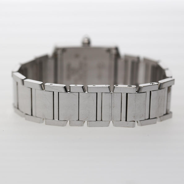 Cartier Tank Française 2403 18K White Gold Diamond Bezel Quartz 21mm Watch