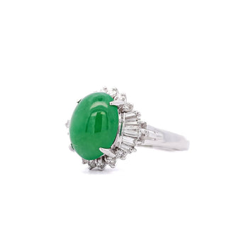 Bague cocktail certifiée en jadéite Fei Cui Type A 5.16 carats et diamants – Assay Jewelers