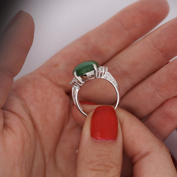 Certified Untreated 8.14 Carat Jadeite Jade A Fei Cui Platinum Ring – Assay Jewelers