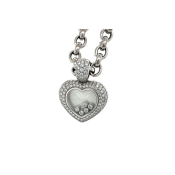 Chopard Happy Diamond 18Kt White Gold Heart Shape Pendant Necklace with Pouch & Papers – Assay Jewelers