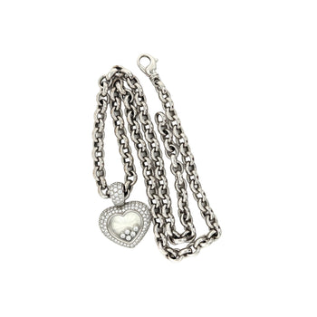 Chopard Happy Diamond 18Kt White Gold Heart Shape Pendant Necklace with Pouch & Papers – Assay Jewelers