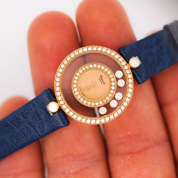 Chopard Happy Diamonds Sport Ref 4097 18K Yellow Gold Diamond Bezel Ladies Watch