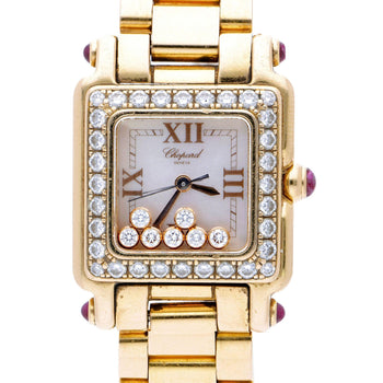 Chopard Happy Sport 27/6851-21/11 Diamond and Ruby 18K Rose Gold Full Set Watch – Assay Jewelers