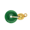 Circlular Disc Jade Pendant 24k Gold Horse Top Setting