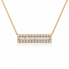 Collier chaîne à maillons avec Pendentif barre en diamant 14K or jaune 0,75 carats
