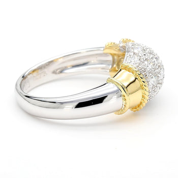 Diamond Platinum & 18K Gold Two Tone Pave Band Ring – Assay Jewelers