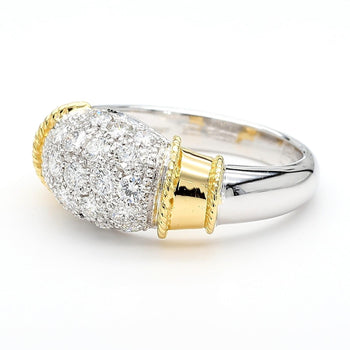 Diamond Platinum & 18K Gold Two Tone Pave Band Ring – Assay Jewelers