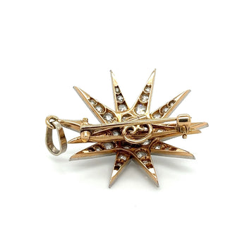 Dreicer & Co. Old Euro Cut Diamond Star Shaped Pendant or Pin in 18Kt Gold and Platinum – Assay Jewelers