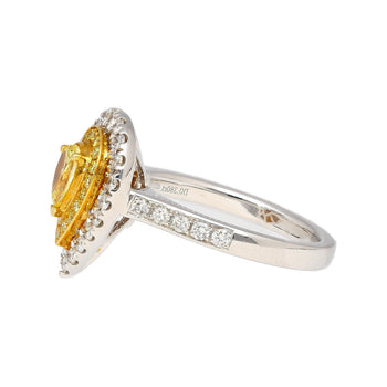 Bague en diamant jaune vif fantaisie taille poire certifiée EGL, 1,05 carat – Assay Jewelers