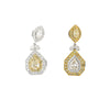 EGL Certified 5.68 Carat Multi Cut White & Yellow Diamond Inverse Dangle Earring