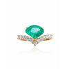 Fancy Shape Natural Colombian Emerald in 18k Rose Gold