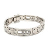 Floating Channel Set Natural Diamond Mens Link Bracelet in 14K White Gold