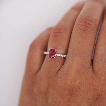 GIA 1.25 Carat Burma Ruby & Pave Diamond 18K White Gold Ring – Assay Jewelers