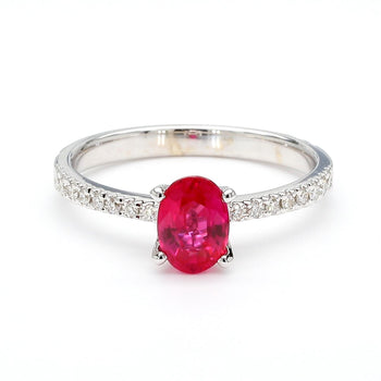 GIA 1.25 Carat Burma Ruby & Pave Diamond 18K White Gold Ring – Assay Jewelers