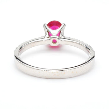 GIA 1.25 Carat Burma Ruby & Pave Diamond 18K White Gold Ring – Assay Jewelers
